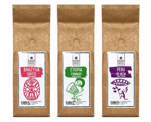  Bean coffee set - Brazil Ethiopia Peru 3x250 g