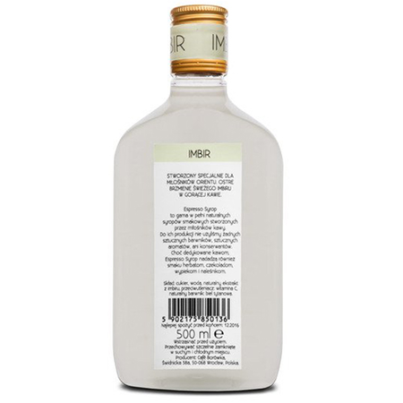 Syrop imbirowy do kawy Espresso Syrup 500 ml